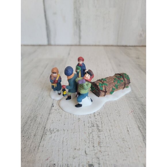 Dept 56 55581 bringing home the yule log village accessory xmas - Picture 4 of 6